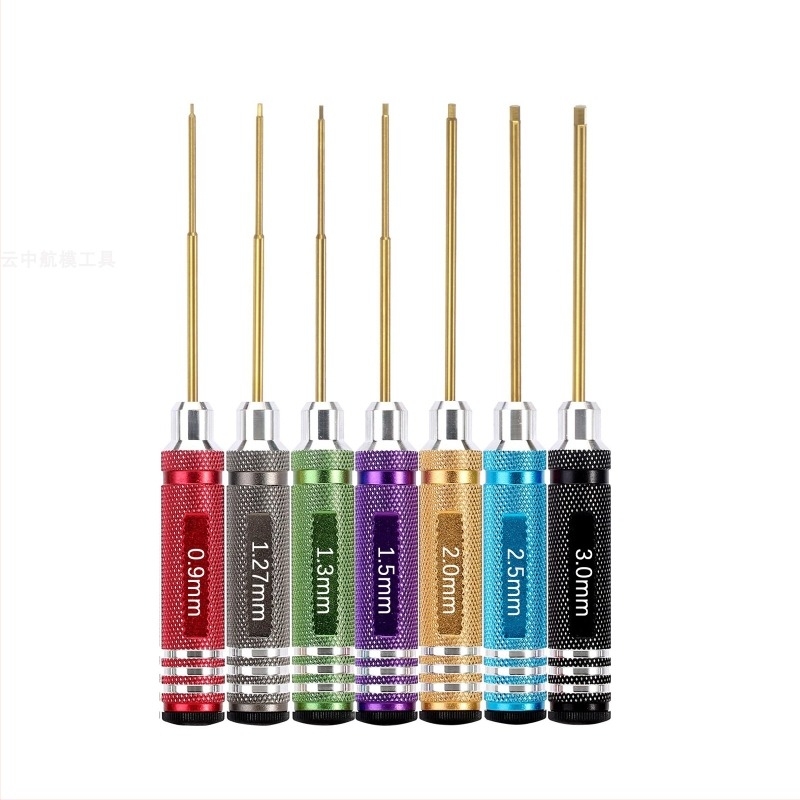 Σετ εξαγωνικών κατσαβιδιών για μοντέλα αεροπλάνων και αυτοκινήτων, με επίστρωση τιτανίου και σκληρυμένο χάλυβα, πολλαπλών χρήσεων για αποσυναρμολόγηση και συναρμολόγηση, συμπεριλαμβάνει κλειδί και θήκη εργαλείων