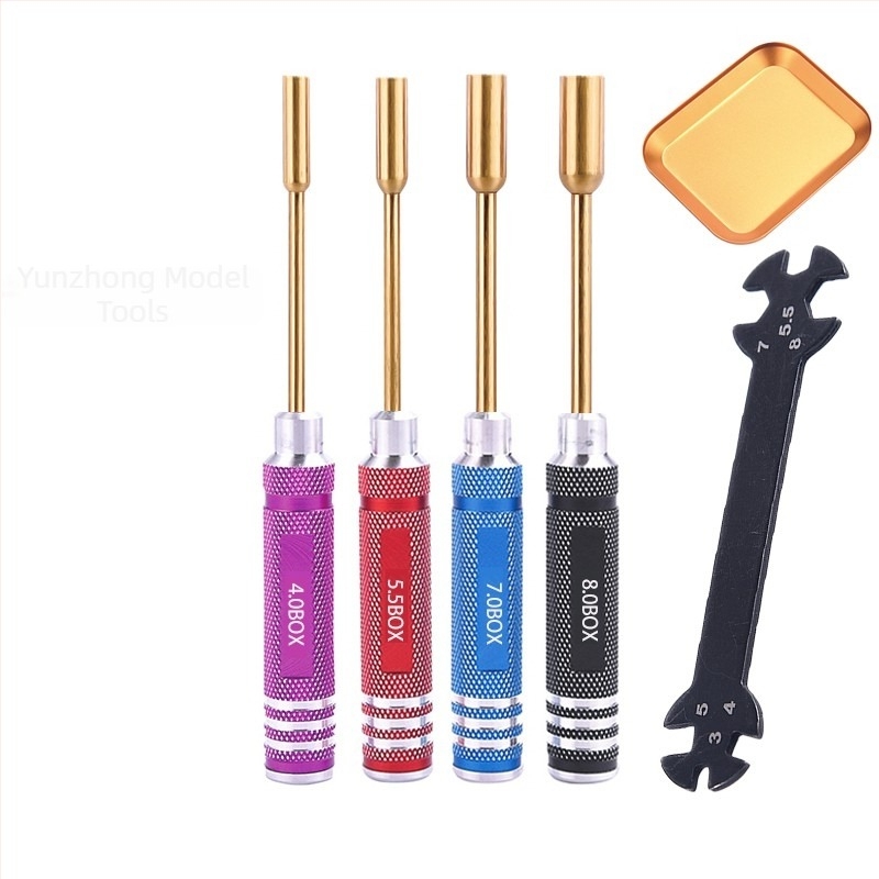 Σετ εξαγωνικών κατσαβιδιών για μοντέλα αεροπλάνων και αυτοκινήτων, με επίστρωση τιτανίου και σκληρυμένο χάλυβα, πολλαπλών χρήσεων για αποσυναρμολόγηση και συναρμολόγηση, συμπεριλαμβάνει κλειδί και θήκη εργαλείων