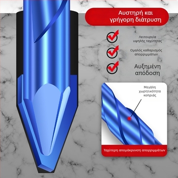 Matsuaki Τρυπάνι με εκκεντρικό σχεδιασμό, κεφαλή κεκλιμένη, μαγνητικό, τριγωνικό για πλακάκια και σκυρόδεμα