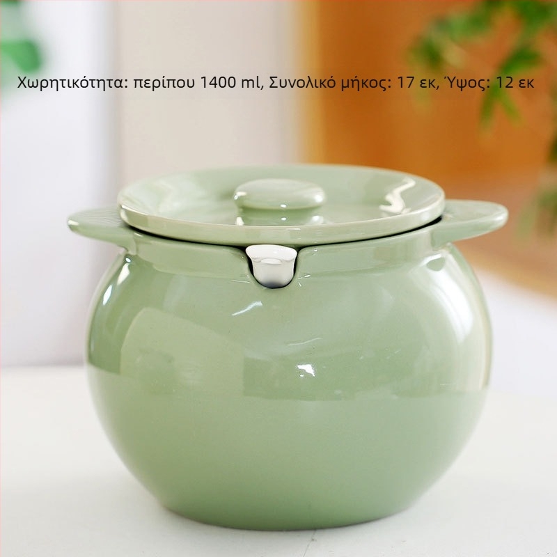 Κεραμικός κάδος λαδιού με καπάκι και χερούλι, βάζο τσίλι λαδιού, στυλ κινεζικής απλότητας