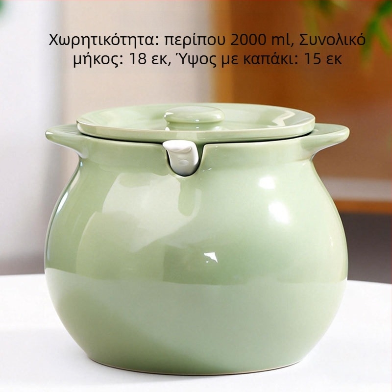 Κεραμικός κάδος λαδιού με καπάκι και χερούλι, βάζο τσίλι λαδιού, στυλ κινεζικής απλότητας