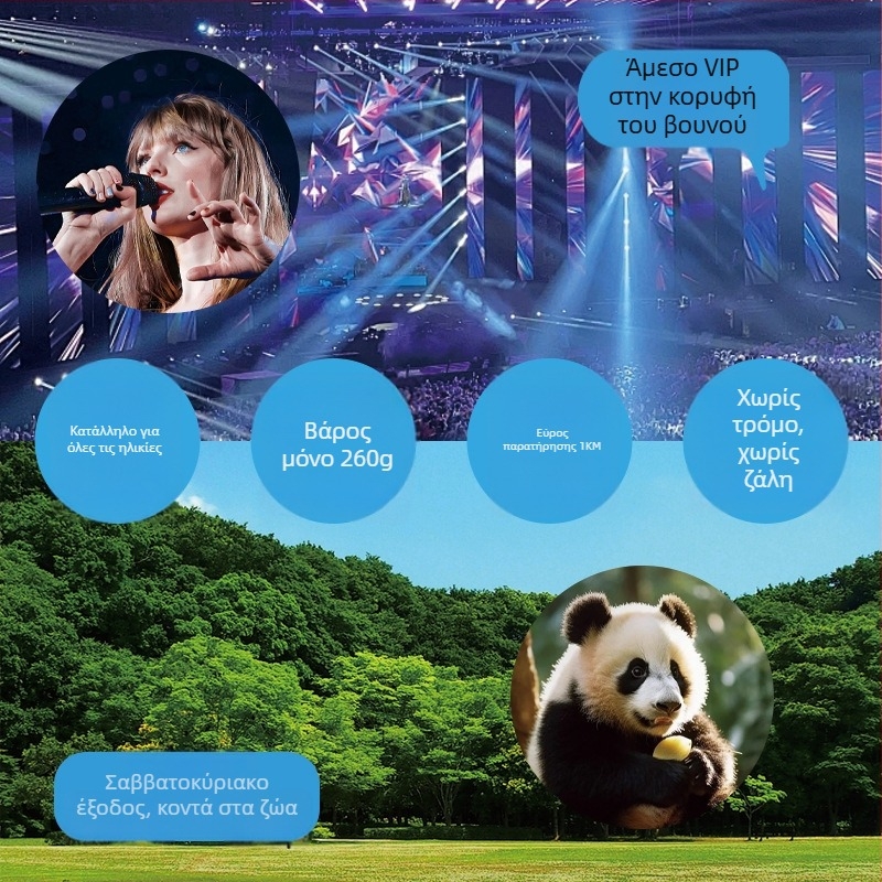 Kingopt Φορητά κιάλια 6x21 και 8x21, αναδιπλούμενα, HD για την παρατήρηση πουλιών, πεδίο θέασης 8.5°/6.5°