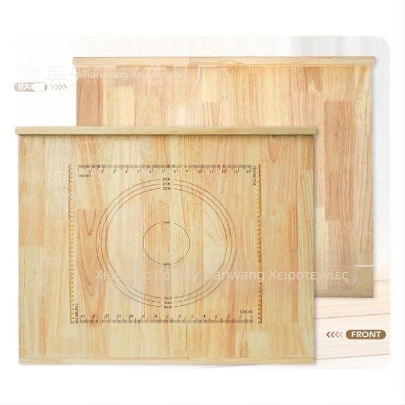 Ξύλινο διπλής όψεως ορθογώνιο κάλυμμα γκαζιού και σανίδα κοπής για ζύμωμα ζύμης