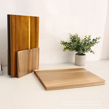 Σετ σανίδων κοπής από ακακία, βιβλιομορφή, 3 τεμάχια με βάση, διπλής όψεως, για οικιακή χρήση