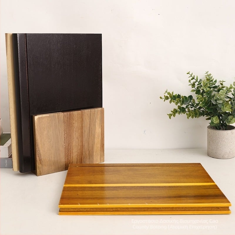 Σετ σανίδων κοπής από ακακία, βιβλιομορφή, 3 τεμάχια με βάση, διπλής όψεως, για οικιακή χρήση