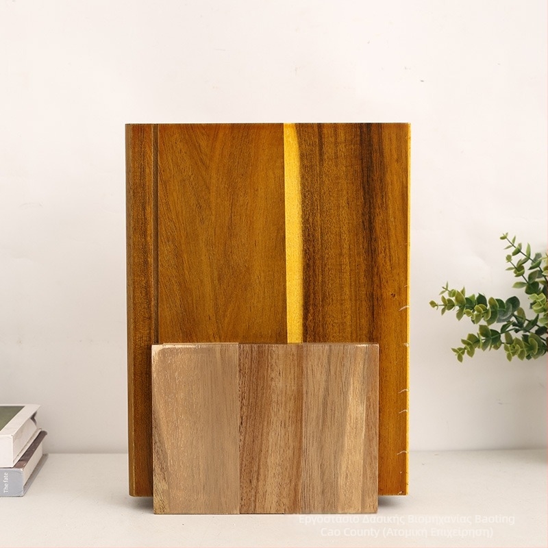 Σετ σανίδων κοπής από ακακία, βιβλιομορφή, 3 τεμάχια με βάση, διπλής όψεως, για οικιακή χρήση