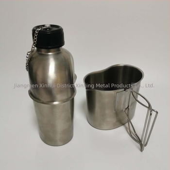 Σετ βραστήρα και φλυτζανιού από ανοξείδωτο χάλυβα 304 – 1,3 L βραστήρας με 0,8 L φλυτζάνι, φορητό εξωτερικό σε στιλ στρατιωτικό