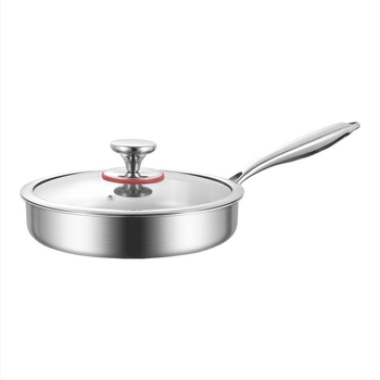 Τηγάνι από ανοξείδωτο χάλυβα 316, χωρίς επίστρωση, αντικολλητικό, με τριπλό πάτο