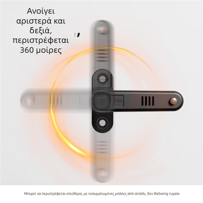 Μηχανισμός πόρτας με συναγερμό για πόρτες που ανοίγουν προς τα μέσα, από κράμα αλουμινίου, φινίρισμα οξείδωσης, μοντέρνο μινιμαλιστικό στυλ