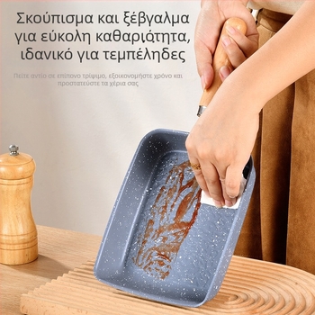 Γιαπωνέζικου στυλ τηγάνι tamagoyaki, ανοξείδωτο ατσάλι, αντικολλητικό, γενικής χρήσης