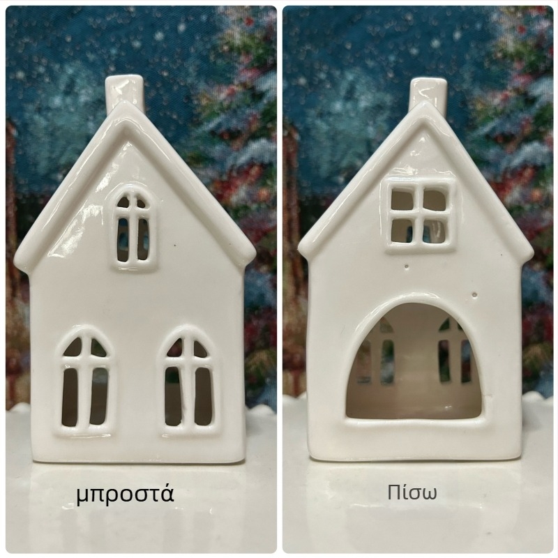 Κεραμικό σπίτι σε βορειοευρωπαϊκό στυλ για νυχτερινό φως, για ενυδρεία και διακόσμηση αυλής