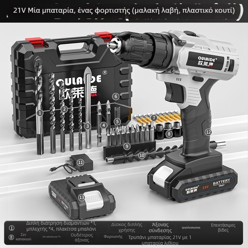 Χωρίς ψήκτρες φορητό τρυπάνι υψηλής ισχύος, διπλής χρήσης τροφοδοσία (φόρτιση ή σύνδεση), επαναφορτιζόμενη μπαταρία λιθίου και πολυλειτουργική ηλεκτρική κατσαβίδα