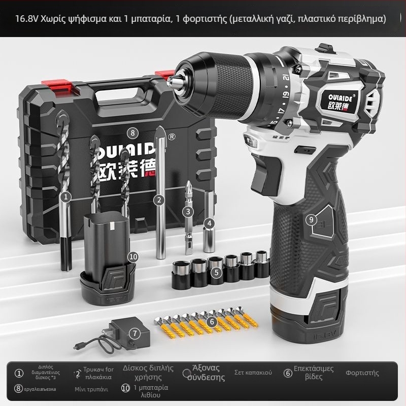 Χωρίς ψήκτρες φορητό τρυπάνι υψηλής ισχύος, διπλής χρήσης τροφοδοσία (φόρτιση ή σύνδεση), επαναφορτιζόμενη μπαταρία λιθίου και πολυλειτουργική ηλεκτρική κατσαβίδα