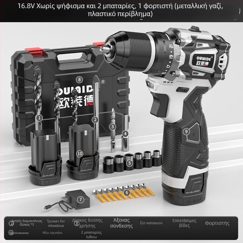Χωρίς ψήκτρες φορητό τρυπάνι υψηλής ισχύος, διπλής χρήσης τροφοδοσία (φόρτιση ή σύνδεση), επαναφορτιζόμενη μπαταρία λιθίου και πολυλειτουργική ηλεκτρική κατσαβίδα