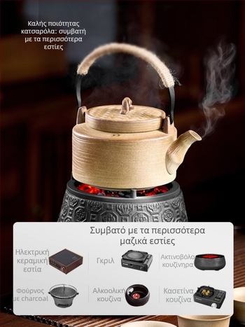 Κεραμικό σετ βρασίματος τσαγιού SK280 — φορητό, μονωμένο, με αποθήκευση, για 3–5 άτομα