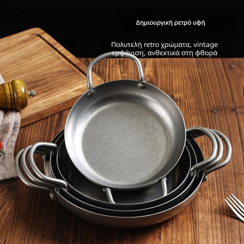 Τηγάνι Chef meis, ανοξείδωτο ατσάλι 304, πυθμένας τριών στρώσεων, αντικολλητική επιφάνεια, συμβατό με επαγωγή, βάθος 4,5 cm