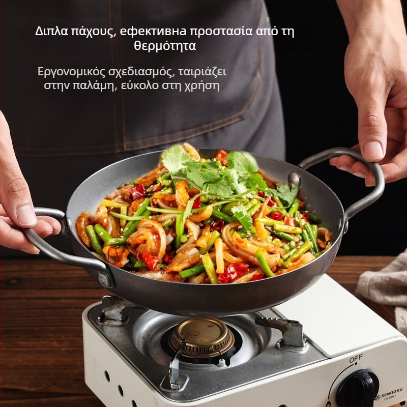 Τηγάνι Chef meis, ανοξείδωτο ατσάλι 304, πυθμένας τριών στρώσεων, αντικολλητική επιφάνεια, συμβατό με επαγωγή, βάθος 4,5 cm