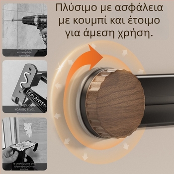 Κρεμάστρα κουζίνας με βεντούζα, τοίχο-μονταρισμένη, μεταλλική κατασκευή, πολλαπλά γάντζια, φορτίο 3–5 kg, Νέο Κινέζικο Στυλ