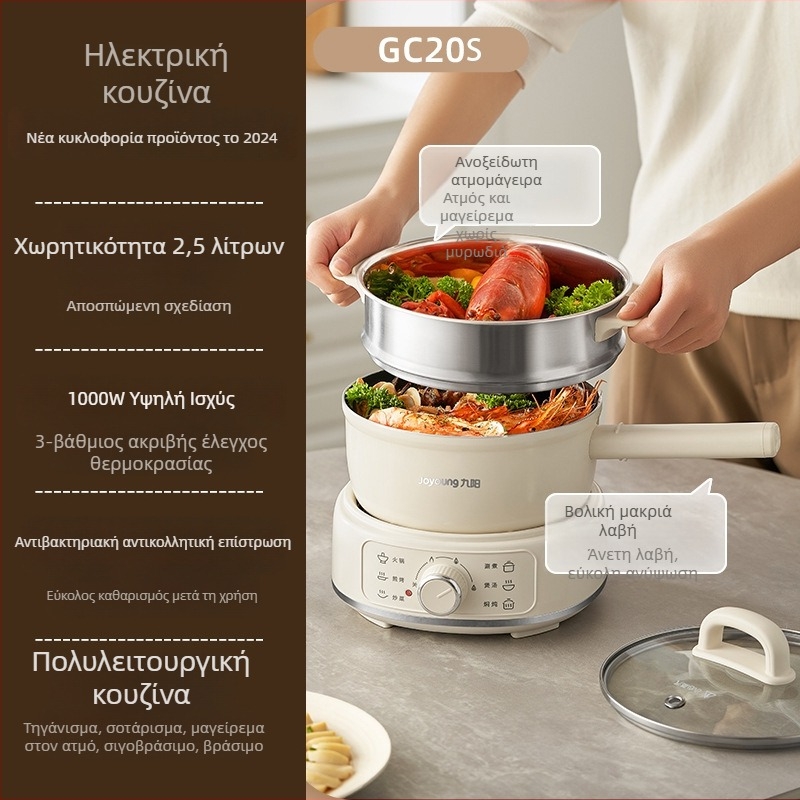 Joyoung ηλεκτρική κατσαρόλα μαγειρέματος, 2,5 L – ενσωματωμένη ηλεκτρική χύτρα με ατμομάγειρα HG25-G211S