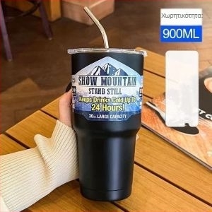 Θερμός κύπελλο από ανοξείδωτο χάλυβα 304, μεγάλη χωρητικότητα, μόνωση 6–12 ωρών, με χερούλι, δυνατότητα εκτύπωσης λογοτύπου