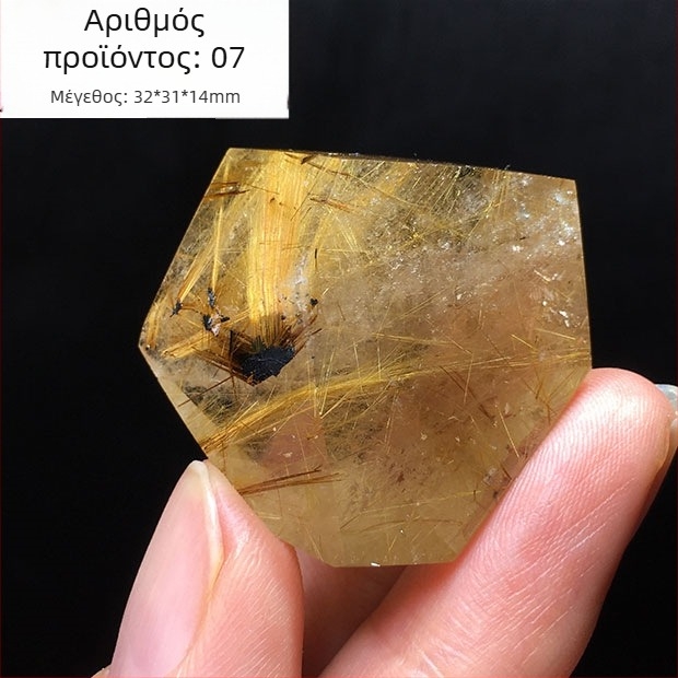 Κρυστάλλινο διακοσμητικό, κρύσταλλος τιτάνιο, λείανισμένο πολύεδρο, ακατέργαστος λίθος