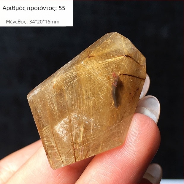 Κρυστάλλινο διακοσμητικό, κρύσταλλος τιτάνιο, λείανισμένο πολύεδρο, ακατέργαστος λίθος