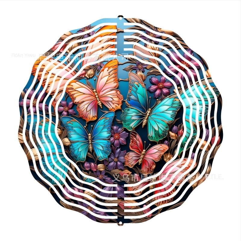 3D μεταλλικό κουδούνι αέρα με μοτίβο ζώου — μεταλλική διακόσμηση με εκτύπωση για αυλές, κήπους και μπαλκόνια