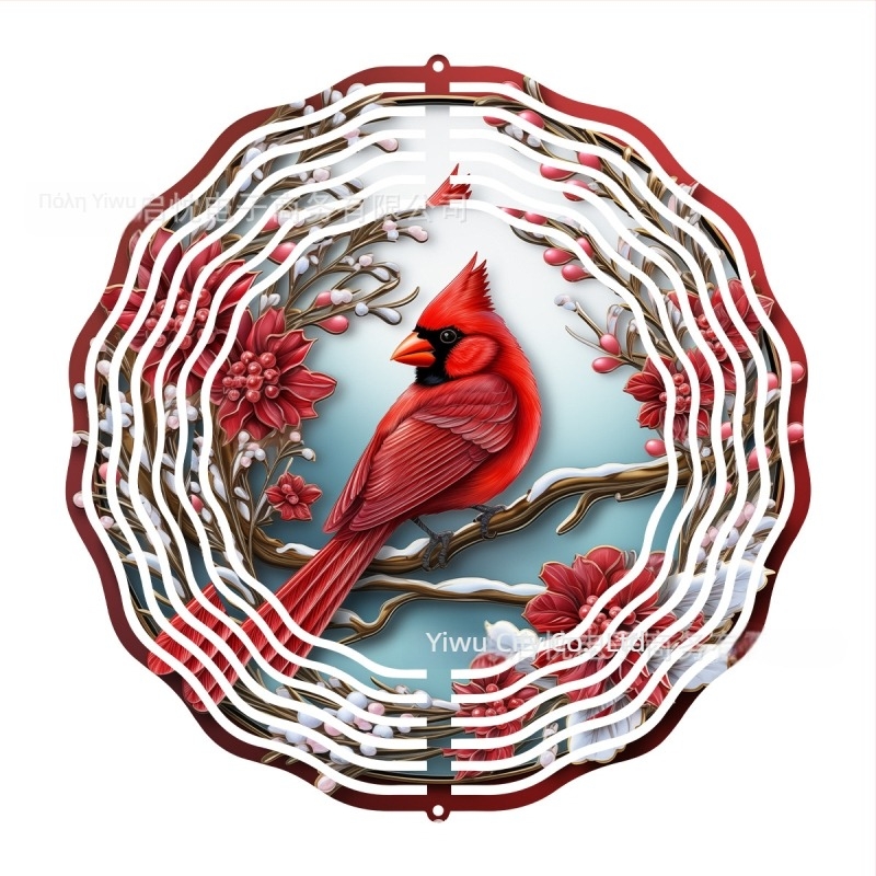 3D μεταλλικό κουδούνι αέρα με μοτίβο ζώου — μεταλλική διακόσμηση με εκτύπωση για αυλές, κήπους και μπαλκόνια