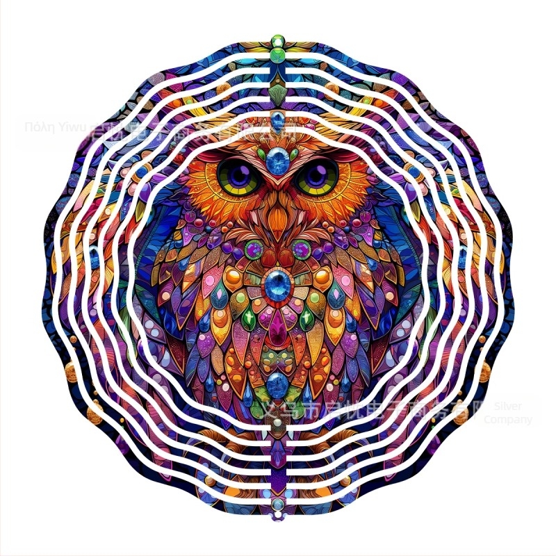 3D μεταλλικό κουδούνι αέρα με μοτίβο ζώου — μεταλλική διακόσμηση με εκτύπωση για αυλές, κήπους και μπαλκόνια