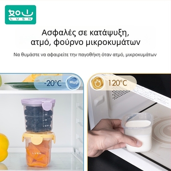 Κουτί διατήρησης βρεφικής τροφής – τετράγωνο πλαστικό, κατάλληλο για φούρνο μικροκυμάτων, διατηρεί τη φρεσκάδα, χωρητικότητα κάτω από 300 ml