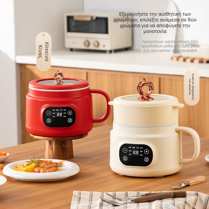 Μίνι ηλεκτρικός μαγειρευτής με ενσωματωμένο σχέδιο, χωρητικότητα 2 L, θέρμανση ατμού, έλεγχος με μικροεπεξεργαστή και έξυπνο χρονόμετρο για 2–3 άτομα
