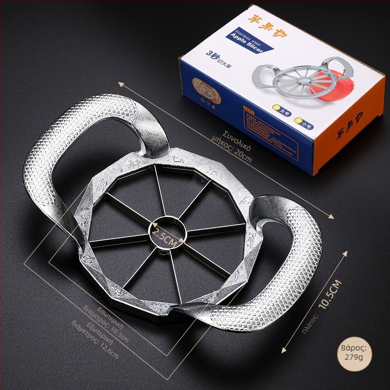 Εργαλείο κοπής μήλων και φρούτων από ανοξείδωτο ατσάλι 304, με αφαίρεση πυρήνα, διαχωριστής φρούτων, δυνατότητα εκτύπωσης λογότυπου