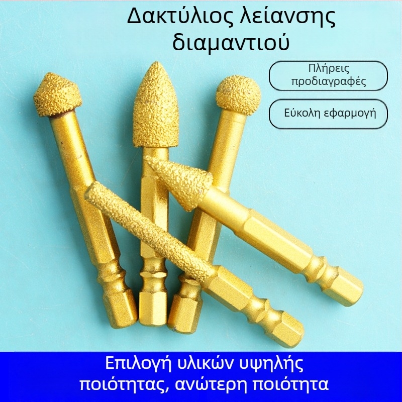 Κεφαλή διαμαντικής λείανσης με εξάγωνικό άξονα, σκληρό περιστρεφόμενο αρχείο για γυάλισμα και λείανση