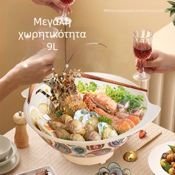 Ηλεκτρική αλουμινένια κατσαρόλα με Xinjiang ρύζι – εθνικός σχεδιασμός, 220V 1500W, πέντε βαθμίδες θερμότητας, πολυλειτουργική για σούπα, μαγείρεμα και σοτάρισμα