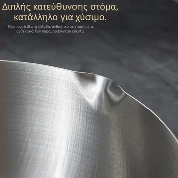 Γουόκ από ανοξείδωτο ατσάλι 430, χωρίς επίχρωση, με μονό πυθμένα και γυάλινο καπάκι