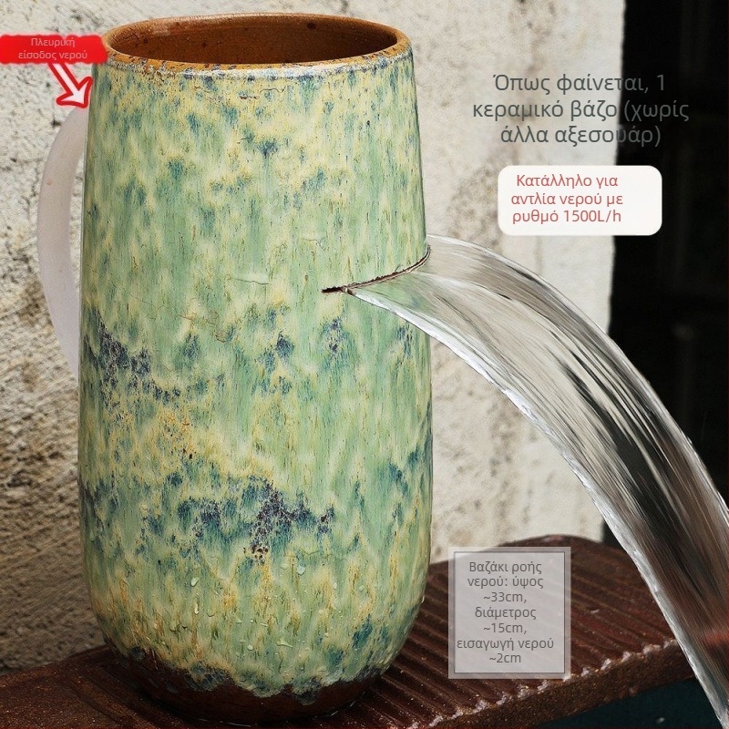 Κεραμικό διακοσμητικό με καταρράκτη για ενυδρείο, απλός και μοντέρνος σχεδιασμός, χωρίς προσαρμογές, δώρο