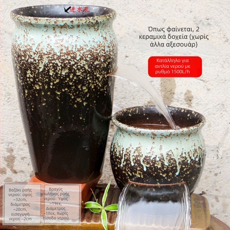 Κεραμικό διακοσμητικό με καταρράκτη για ενυδρείο, απλός και μοντέρνος σχεδιασμός, χωρίς προσαρμογές, δώρο