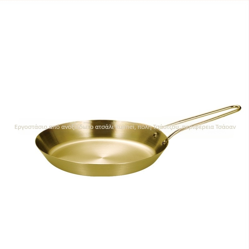 Τηγάνι από ανοξείδωτο χάλυβα 201, κατασκευή με τριπλής στρώσης για ομοιόμορφη κατανομή θερμότητας, λαβή προστασίας από εγκαύματα, κατάλληλο για τηγάνισμα μπριζόλες, αυγά και πάνκεϊκ