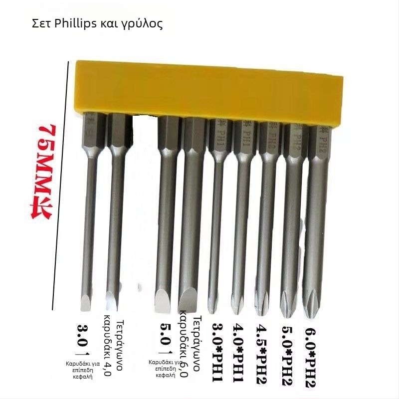 Σετ μαγνητικών μπιτς κατσαβιδιού με σκληρυμένο κράμα: Philips, επίπεδης κεφαλής, Torx και HEX, για ασύρματες και χειροκίνητες δραπάνες