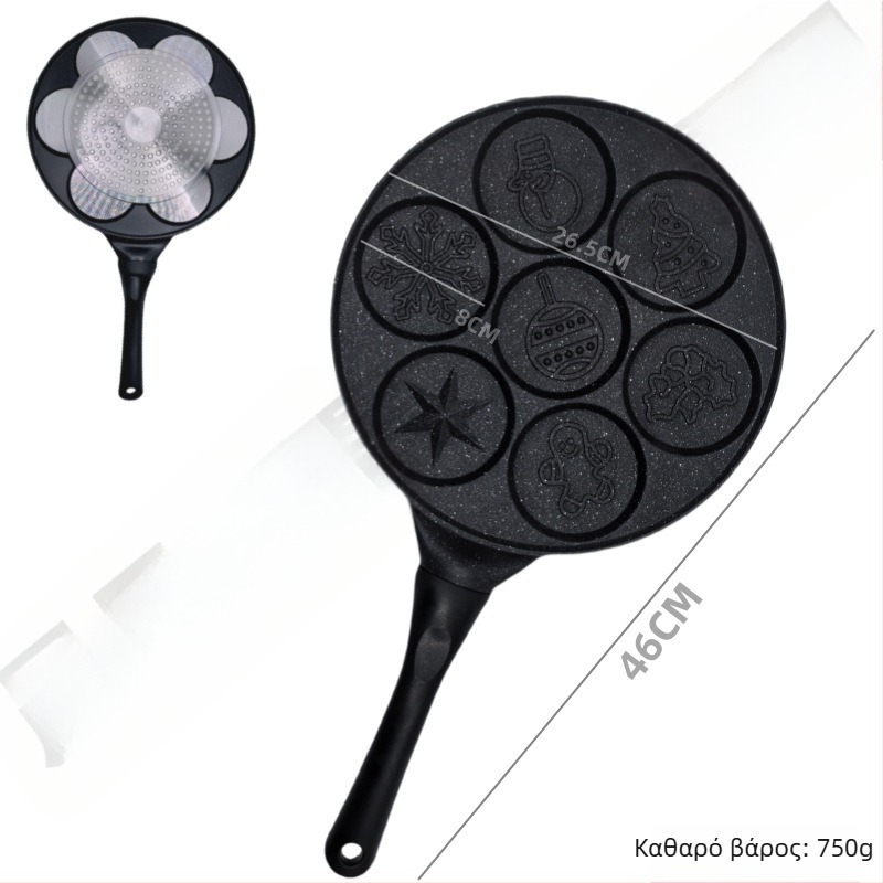 Τηγάνι – αντικολλητική επίστρωση; σώμα από κράμα αλουμινίου με κάτω από 430 ανοξείδωτο χάλυβα; διπλός πυθμένα; συμβατό με επαγωγικό μάτι και φούρνο αερίου