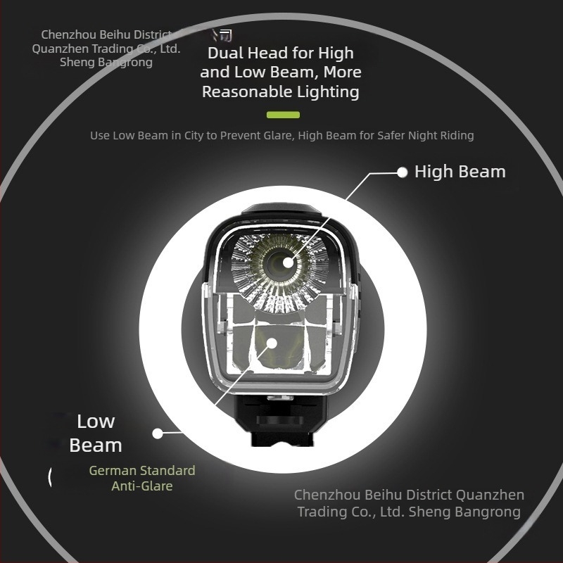 Sheng bangrong μπροστινό φανάρι ποδηλάτου για νυχτερινή οδήγηση, με γρήγορη απελευθέρωση στήριξης, αδιάβροχο, υψηλή φωτεινότητα, κατάλληλο για ορεινά και αστικά ποδήλατα