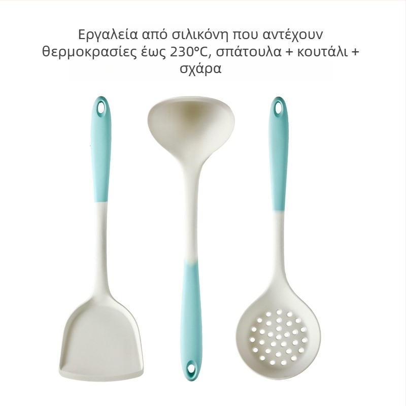 Xukang σετ σιλικόνης σπατουλών, 4 τεμάχια, με κλιπ φαγητού και κουτάλι σούπας, αντικολλητικές, αντιολισθητικές, ανθεκτικές σε υψηλές θερμοκρασίες
