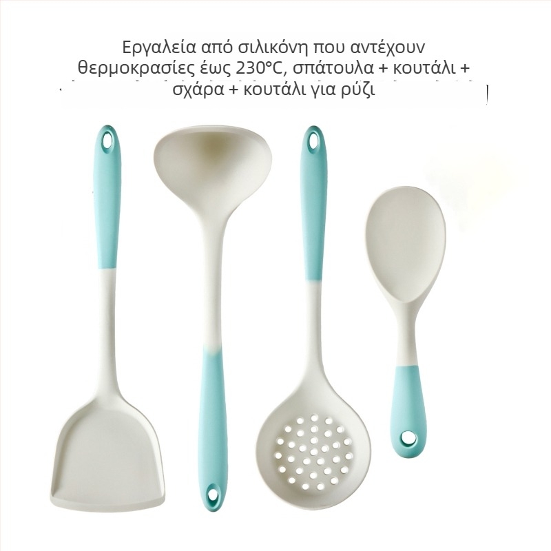 Xukang σετ σιλικόνης σπατουλών, 4 τεμάχια, με κλιπ φαγητού και κουτάλι σούπας, αντικολλητικές, αντιολισθητικές, ανθεκτικές σε υψηλές θερμοκρασίες