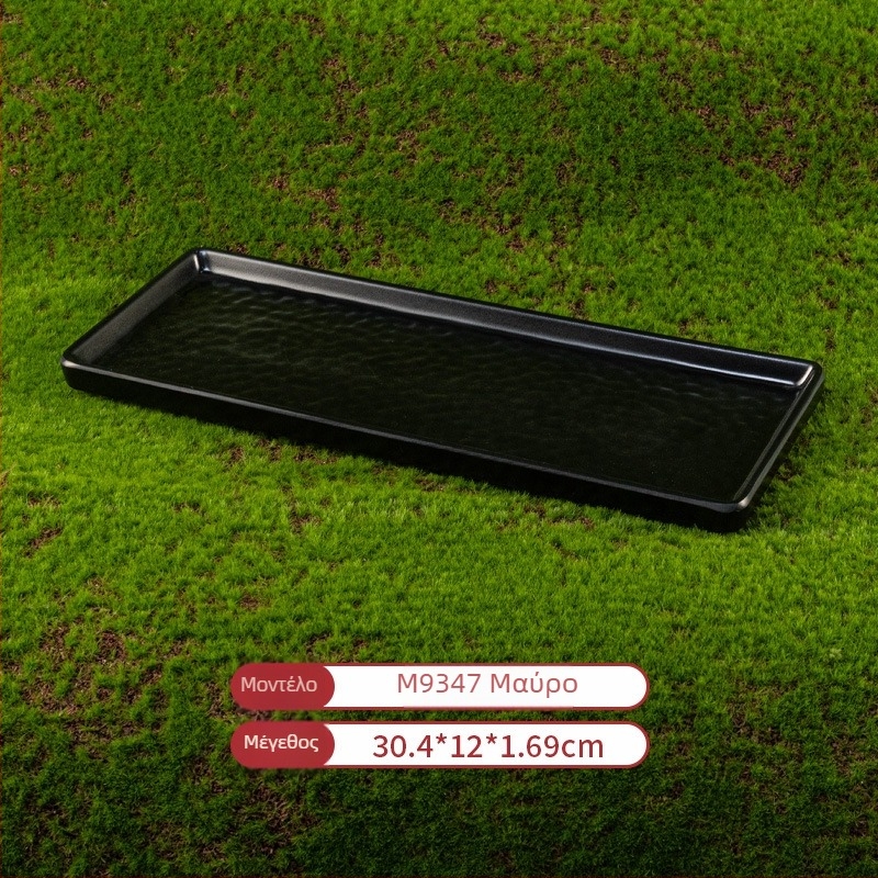Μελαμινένιο επίπεδο ορθογώνιο πιάτο για κατσαρό θερμό pot και μπάρμπεκιου — γυαλισμένη επιφάνεια, προσαρμόσιμος σχεδιασμός