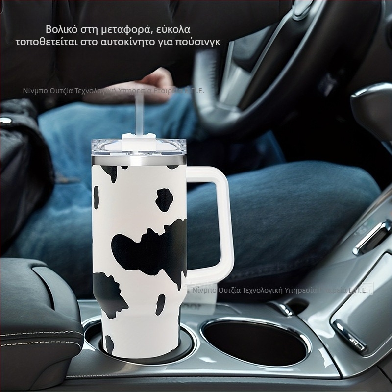 Αναδιπλούμενο θερμός κύπελλο, διπλής στρώσης κενού μόνωσης, εσωτερικό 304 ανοξείδωτο ατσάλι / εξωτερικό 201 ανοξείδωτο ατσάλι, ανθεκτικό στη διαρροή, με χειρολαβή και βιδωτό καπάκι