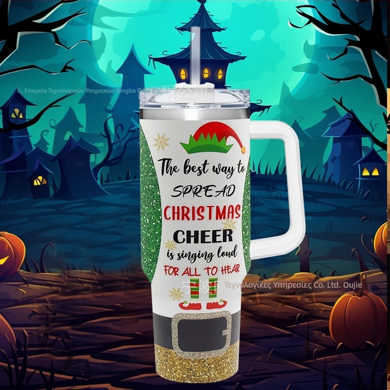 Αναδιπλούμενο θερμός κύπελλο, διπλής στρώσης κενού μόνωσης, εσωτερικό 304 ανοξείδωτο ατσάλι / εξωτερικό 201 ανοξείδωτο ατσάλι, ανθεκτικό στη διαρροή, με χειρολαβή και βιδωτό καπάκι