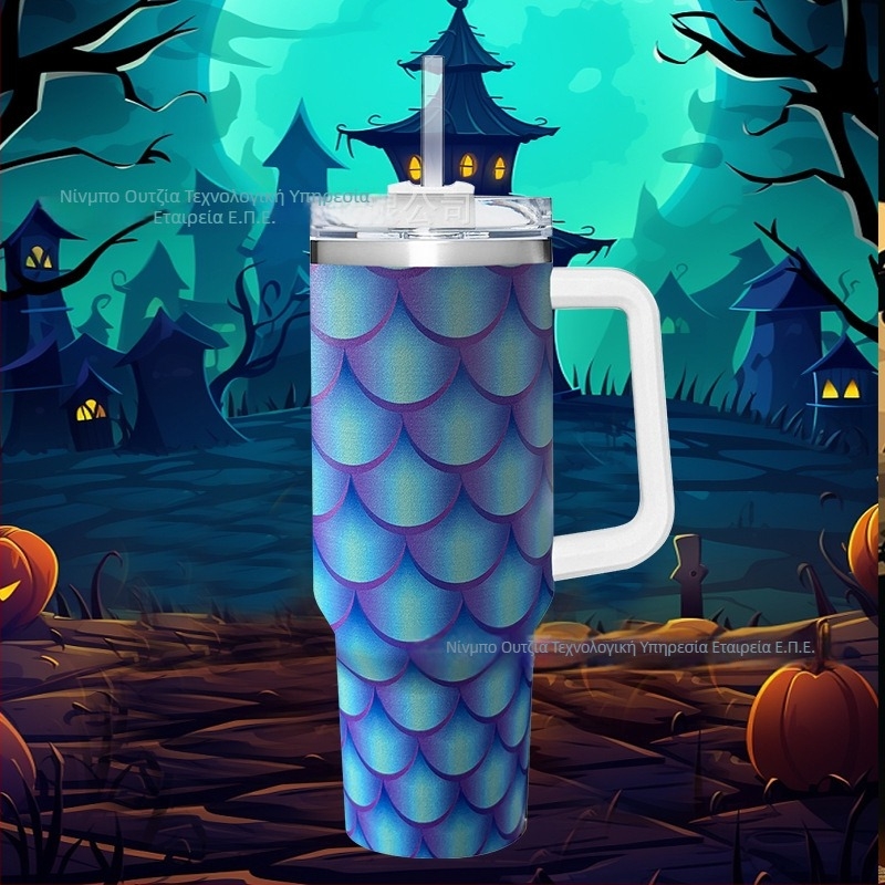 Αναδιπλούμενο θερμός κύπελλο, διπλής στρώσης κενού μόνωσης, εσωτερικό 304 ανοξείδωτο ατσάλι / εξωτερικό 201 ανοξείδωτο ατσάλι, ανθεκτικό στη διαρροή, με χειρολαβή και βιδωτό καπάκι