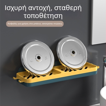 Διπλή σειρά ραφιού σαπουνιού με γάντζο, τοίχου με ισχυρή βεντούζα για μπάνιο (Υλικό: PP; Εισαγωγή: Όχι; Συσκευασία: 90 τεμ.; Προσαρμογή: Όχι)