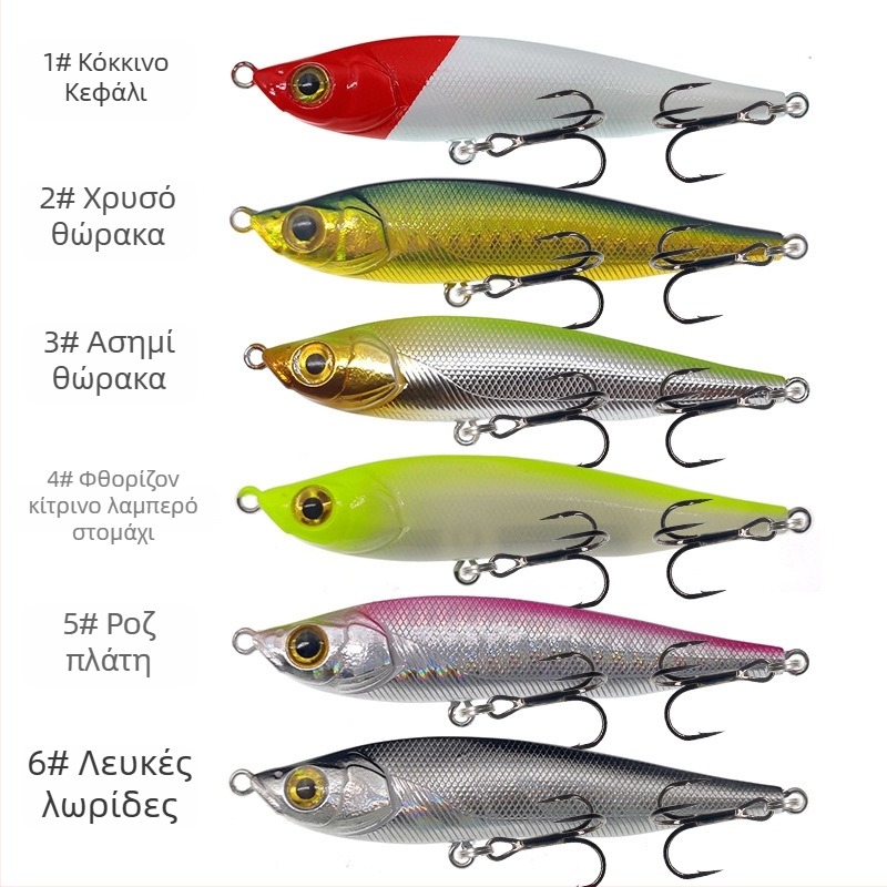 Βυθιζόμενη τεχνητή δολώματος σε σχήμα μολυβιού για γλυκά νερά – μίμηση/βιονικός σκληρός δόλωμα, ABS πλαστικό, 10/15/22 g