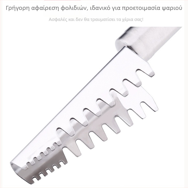 Ανοξείδωτος ξεφλουδιστής ψαριών με λαβή PP – εργαλείο κουζίνας για αφαίρεση λακων, μοντέρνος σχεδιασμός